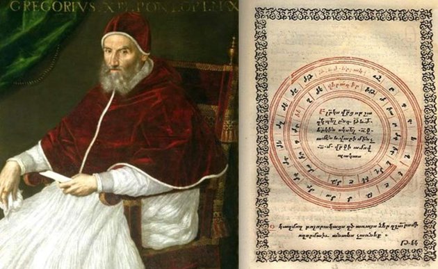 13. gergely Pápa és az ő 1582-ben kiadott naptára